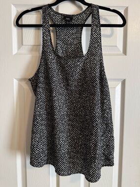 Mossimo Black and White Printed Racerback Tank